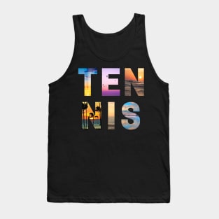 US Open Photographic Sunset Letters Tennis Tank Top